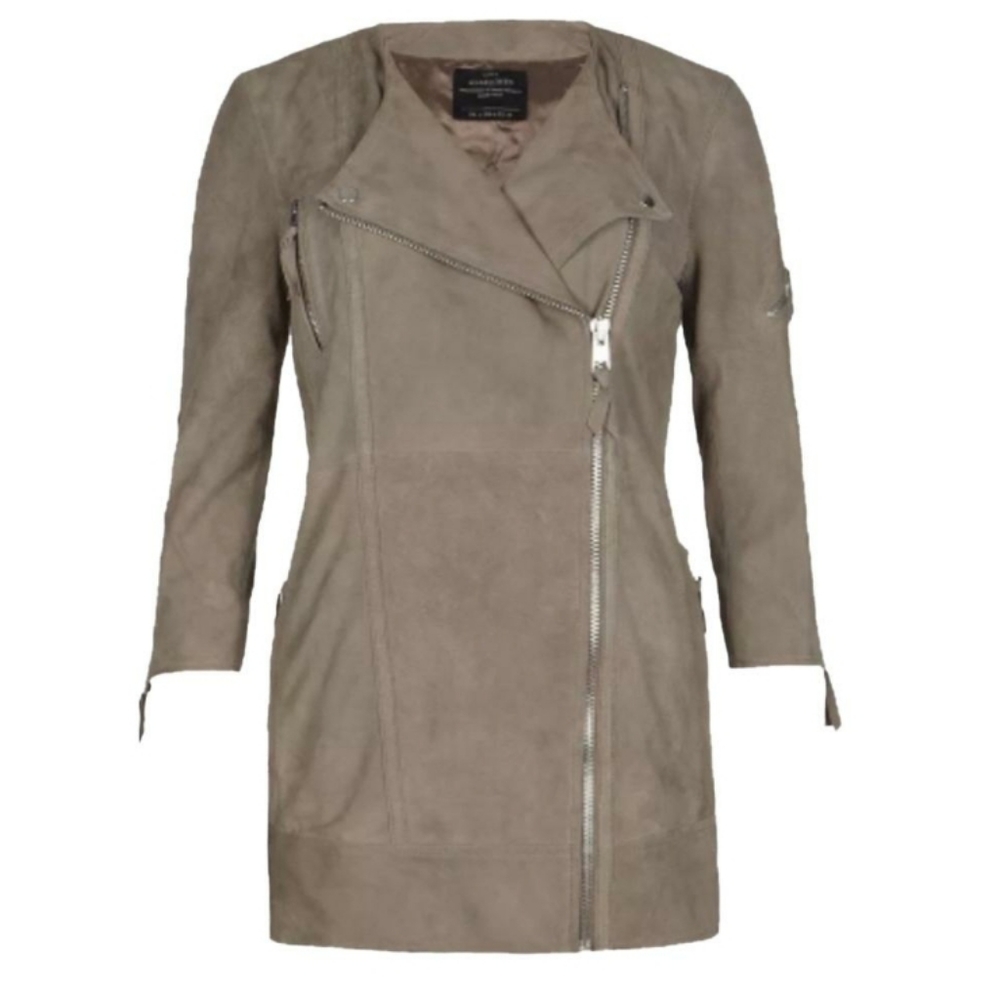 ALL SAINTS Steel Suede Biker Jacket